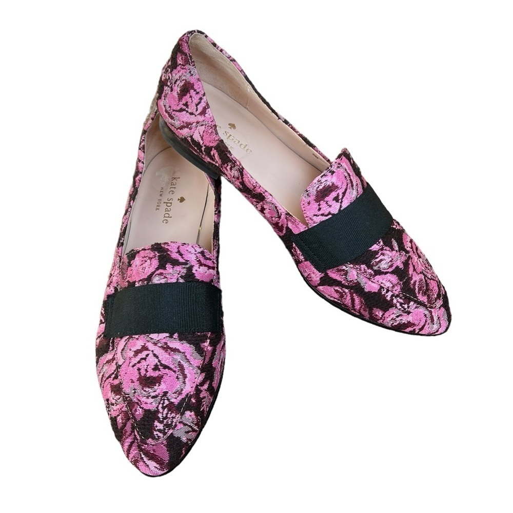 Kate Spade Corina Floral Brocade Loafers Pink Roses Size 6M